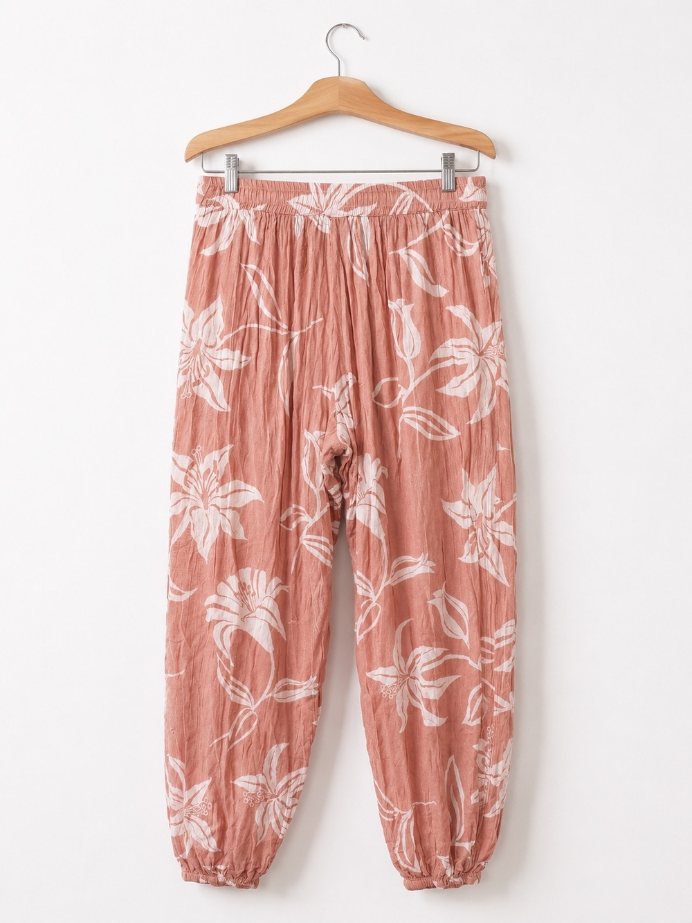 Angie Boho Blush Floral Jogger Pants | Tropical Print Lounge Pants | Beach Vacay - Picture 4 of 4